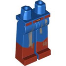 LEGO Blauw Lang Minifigure Poten met Dark Oranje Boots en Dirt Stains (3815 / 91290)