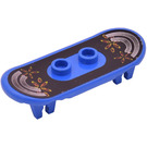 LEGO Blau Minifig Skateboard mit Vier Rad Clips mit Silber Nose & Schwanz Aufkleber (42511)
