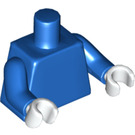 LEGO Blue Minifig Torso Plain with Blue Arms and White Hands (973 / 76382)