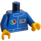 LEGO Azul Minifigura Torso con Octan logo y 'Oil' (Italic Letters) sin Reversed logo Colors