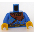 LEGO Blue Minifig Torso with Skirt with Gold Stars, Belt and Scarf (973)