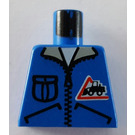 LEGO Blau Minifig Torso ohne Arme mit Bulldozer (973)