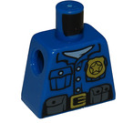 LEGO Azul Minifigura Torso sin brazos con Policía Camisa, Gold Parche, Correa con Pockets y Radio (973)