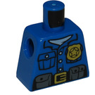 LEGO Blauw Minifig Torso zonder armen met Politie Shirt, Gold Badge, Riem met Pockets en Radio (973)