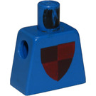 LEGO Blau Minifig Torso ohne Arme mit Quartered Schild (973)