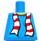 LEGO Blue Minifig Torso without Arms with Scarf with Red and White Stripes Sticker (973)