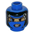 LEGO Blue Minifigure Head with Female Robot Face (Safety Stud) (3626)