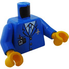 LEGO Blu Minifigure Busto Giacca con Bianco Maglietta e Tie, Aereo logo, e Distintivo d'identità (76382 / 88585)