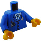 LEGO Blauw Minifigure Torso Jacket met Wit Shirt en Tie, Airplane logo, en ID Badge (76382 / 88585)
