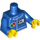 LEGO Blauw Minifigure Torso Windbreaker met Octan logo en 'Oil' (Non-Italic Letters) zonder omgekeerde logokleuren (76382 / 88585)