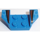 LEGO Blauw Spatbord Plaat 2 x 2 met Flared Wiel Arches met Zwart en Rood Strepen (41854 / 43405)