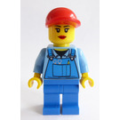 LEGO Blå Overall med Tools och Röd Keps Minifigur