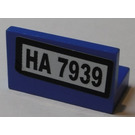 LEGO Bleu Panneau 1 x 2 x 1 avec 'HA 7939' Autocollant avec coins carrés (4865)