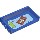 LEGO Blue Panel 1 x 6 x 3 with Side Studs with Sleeping Bag and Space Rocket Magazine Sticker (98280)