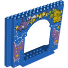 LEGO Blau Panel 4 x 16 x 10 mit Gate Loch mit Teddy bears, stars und purple clouds (15626 / 50142)