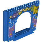 LEGO Blue Panel 4 x 16 x 10 with Gate Hole with Teddy Bears, Stars and Purple Clouds (15626 / 50142)