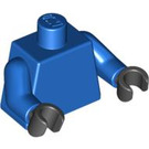 LEGO Blauw Vlak Minifig Torso met Blauw Armen en Zwart Handen (973 / 76382)