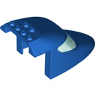 LEGO Blauw Vliegtuig Voorkant Top 6 x 10 x 4 met Transparant Blauw Glas (69953)