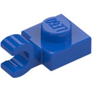 LEGO Blauw Plaat 1 x 1 met Horizontale Klem (Clip met platte voorkant) (6019)