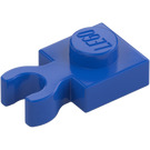 LEGO Blau Platte 1 x 1 mit Vertikal Clip (Dick geöffneter O-Clip) (44860 / 60897)