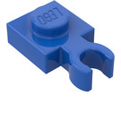 LEGO Blau Platte 1 x 1 mit Vertikal Clip (Dünner offener O-Clip)