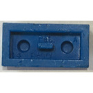 LEGO Blau Platte 1 x 2 mit unterer Leiste