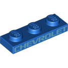 LEGO Blau Platte 1 x 3 mit Chevrolet (3623 / 49118)