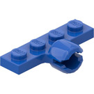 LEGO Blå Plate 1 x 4 med Kuleleddssokkel (Lang med 2 spor)