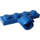 LEGO Blue Plate 1 x 4 with Ball Joint Socket (Long with 4 Slots)