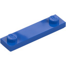 LEGO Blå Plate 1 x 4 med To Knotter med Rille (41740)