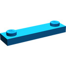 LEGO Blau Platte 1 x 4 mit Zwei Bolzen ohne Kante (92593)