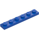 LEGO Blauw Plaat 1 x 6 (3666)