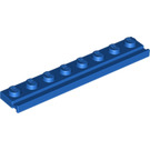 LEGO Blau Platte 1 x 8 mit Tür Rail (4510)