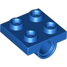 LEGO Blauw Plaat 2 x 2 met Gat zonder dwarssteunen aan de onderzijde (2444)