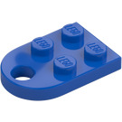 LEGO Blue Plate 2 x 3 with Rounded End and Pin Hole (3176)