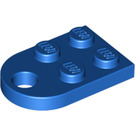 LEGO Blue Plate 2 x 3 with Rounded End and Pin Hole (3176)