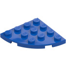 LEGO Blue Plate 4 x 4 Round Corner (30565)