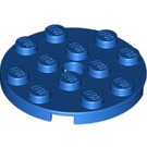 LEGO Blauw Plaat 4 x 4 Ronde met Gat en Snapstud (60474)