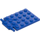 LEGO Modrá Deska 4 x 6 Trap Dveře Plochý pant (92099)