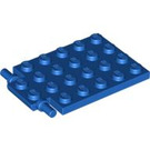 LEGO Blue Plate 4 x 6 Trap Door Flat Hinge (92099)