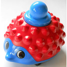 LEGO Blue Primo Running Hedgehog with red spines and blue top stud