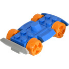 LEGO Blå Racers Chassis med Oransje Hjul (76544)