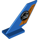 LEGO Blue Rudder 2 x 4 x 6 with Jurassic World Logo and Orange Rudder (6239 / 68170)