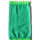 LEGO Blue Rug with Green Squares and Fringe