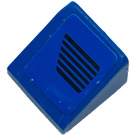 LEGO Blau Steigung 1 x 1 (31°) mit Schwarz Gitter (Recht) Aufkleber (50746)