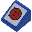 LEGO Blau Steigung 1 x 1 (31°) mit Devil's Kopf (Recht) Aufkleber (50746)