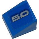 LEGO Bleu Pente 1 x 1 (31°) avec Argent '5.0' (Model Droite Côté) Autocollant (35338)