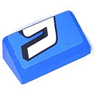 LEGO Blue Slope 1 x 2 (31°) with '5' (upper part) Sticker (85984)