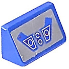 LEGO Blau Steigung 1 x 2 (31°) mit Control Instruments Aufkleber (85984)