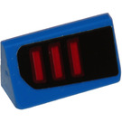 LEGO Blauw Helling 1 x 2 (31°) met Taillight Patroon (Model Links Kant) Sticker (85984)